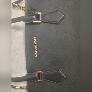 Michael Kors Hope Large Saffiano Leather Satchel Messenger Bag Black 2003 Straps